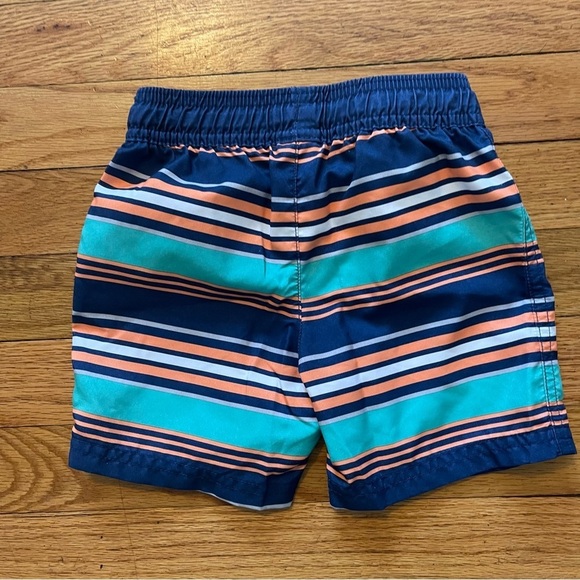 Carter’s: Simple Joys |Swimsuit Trunk and Rashguard Set Navy Orange Ships | 24mo - Picture 7 of 7